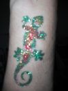 glitter lizard tattoo